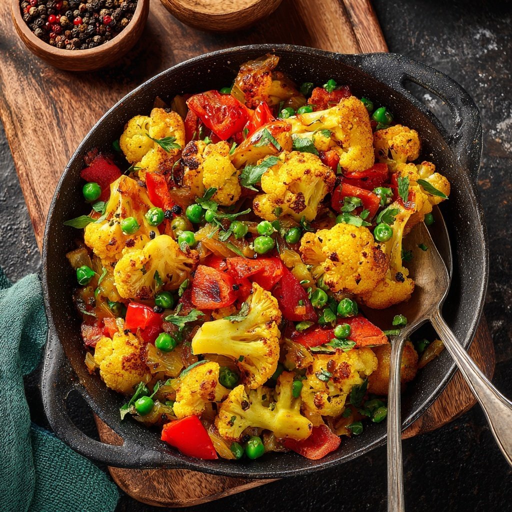 Blumenkohl Pfanne Mit Kurkuma