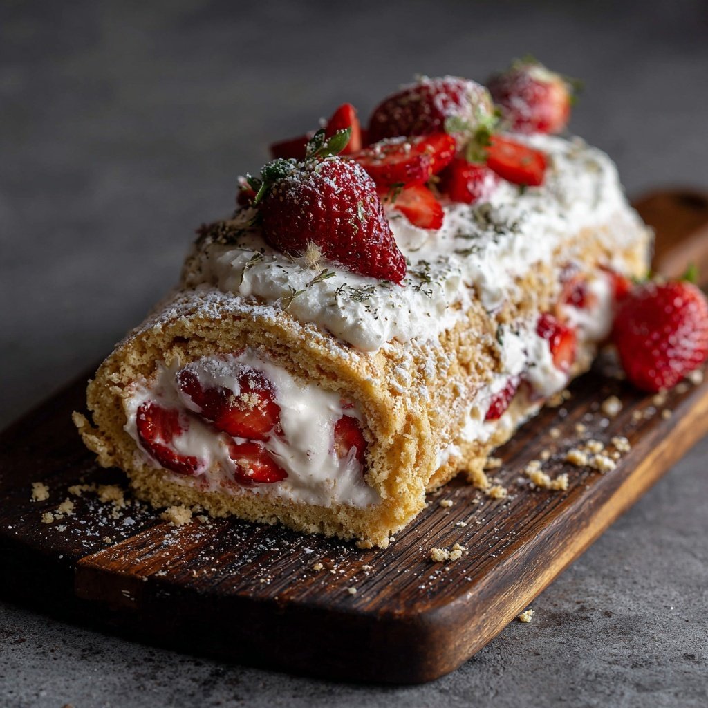 Erdbeer Biskuitrolle