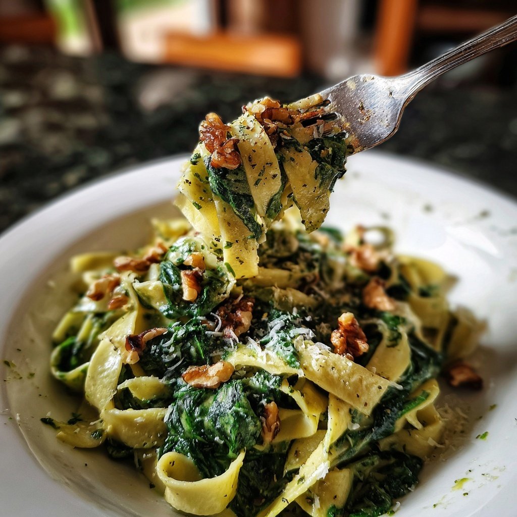 Tagliatelle mit Spinat und Walnüssen