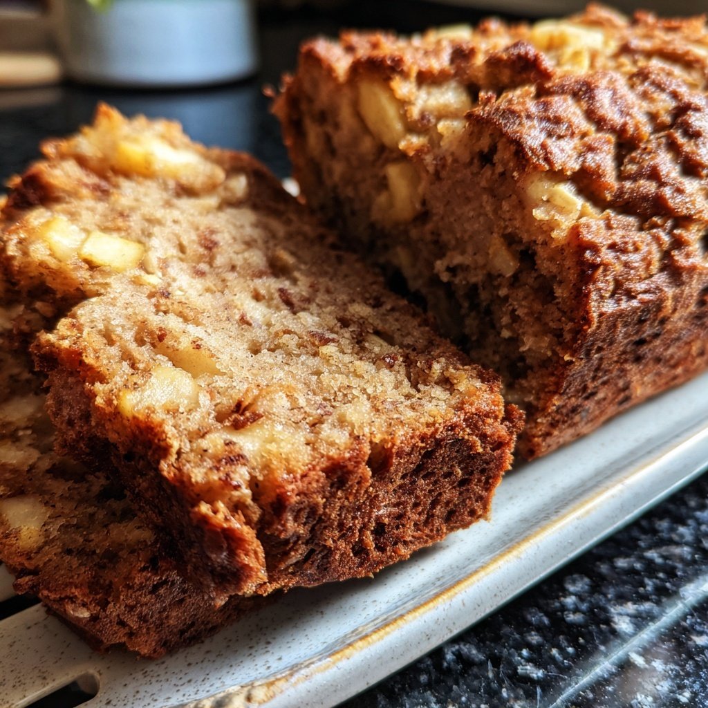 Bananenbrot mit Apfelstücken