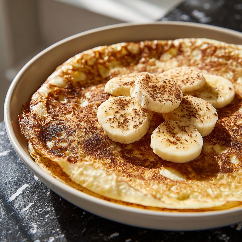 Pfannkuchen mit Banane und Zimt