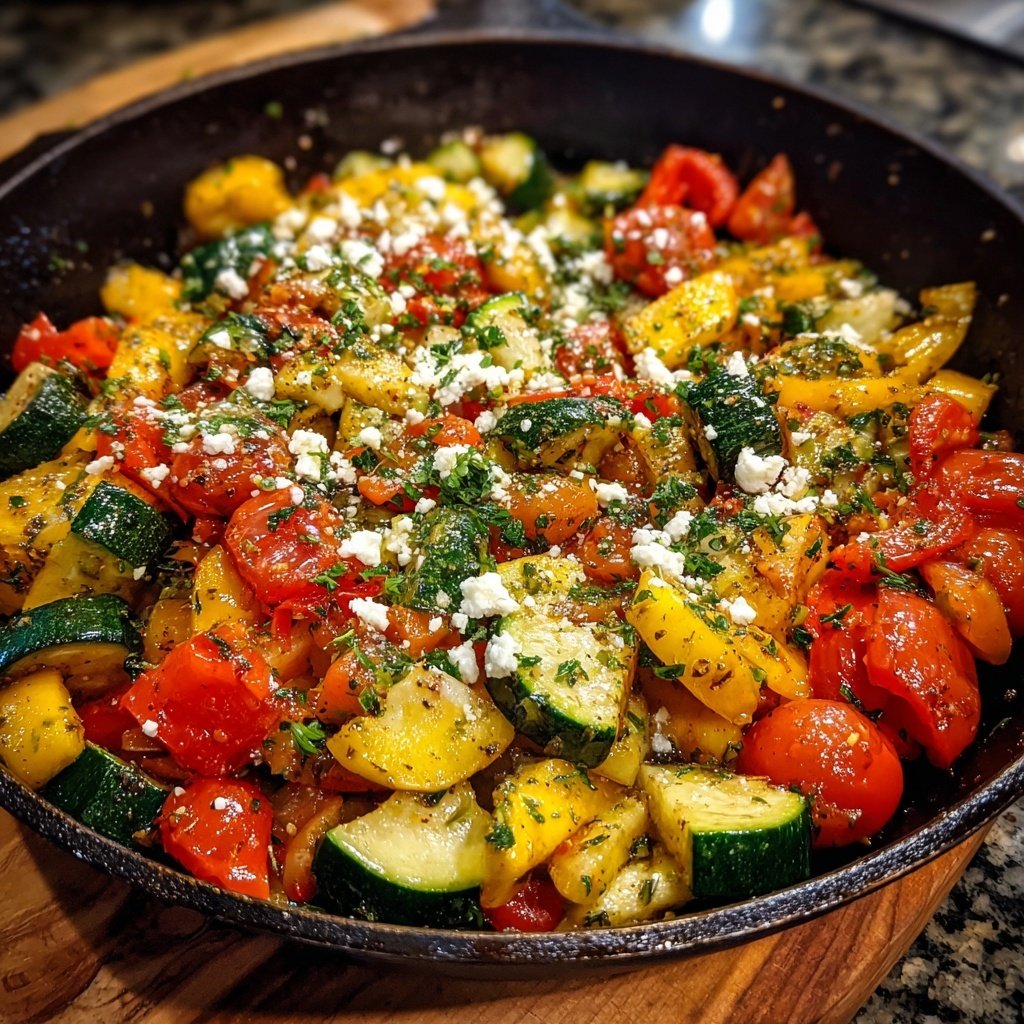 Vegetarische Gemüsepfanne Mediterran