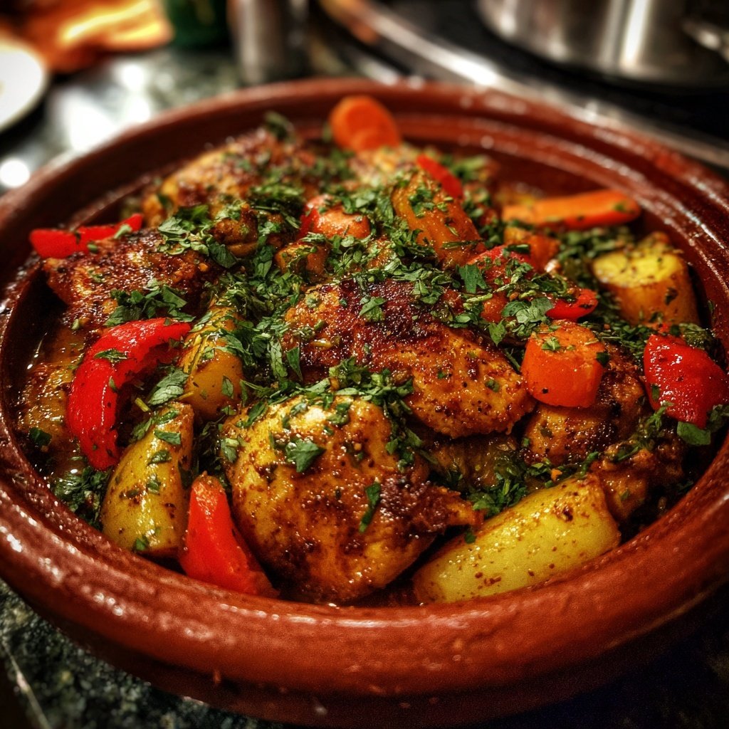 Internationale Küche Marokkanisches Hähnchen-Tagine