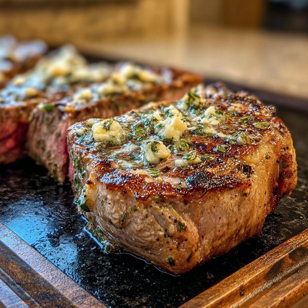 Gegrilltes Rumpsteak Mit Knoblauchbutter
