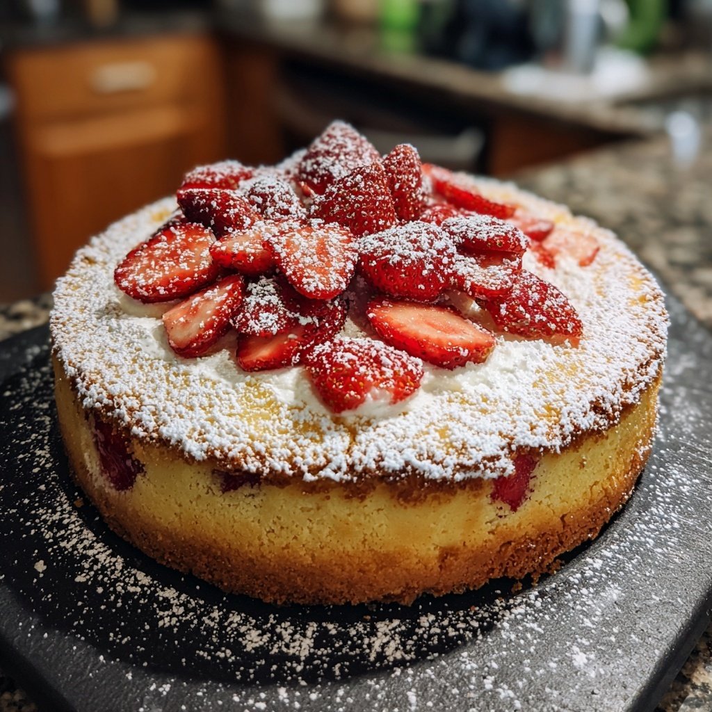 Erdbeerkuchen Mit Puderzucker