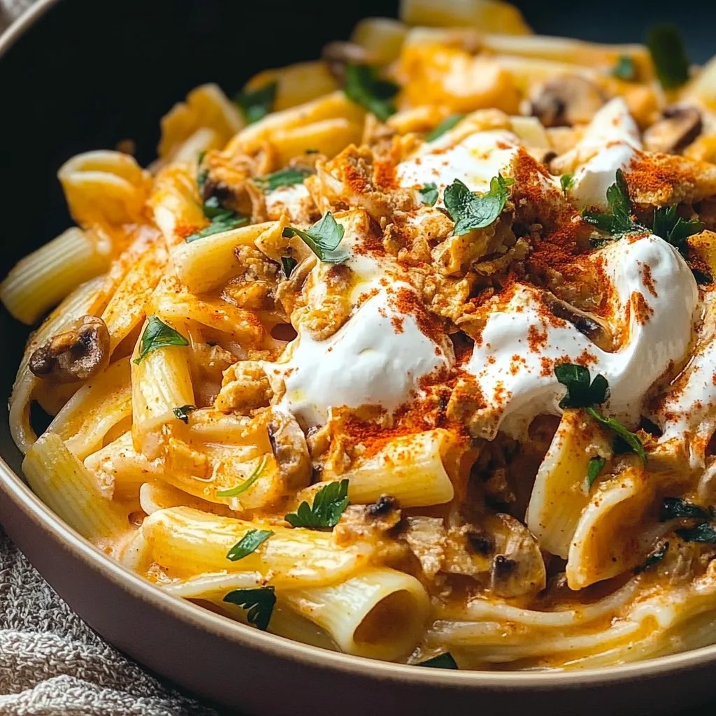 Nudeln mit Paprikabutter & Knoblauch Joghurt